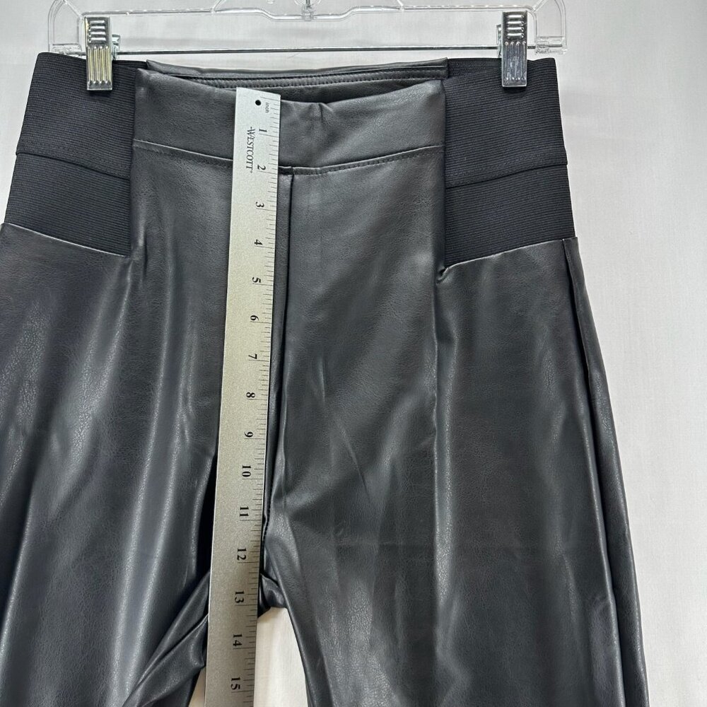 A New Day Faux Leather Leggings Women M Elastic Waistband Pull On HighRise Black - Picture 8 of 12
